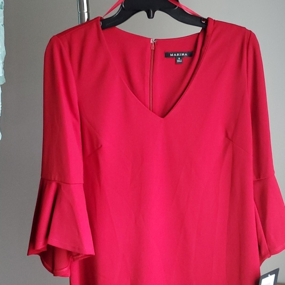 NWT Marina Bell Sleeve Dress Sz 8 - Picture 4 of 5